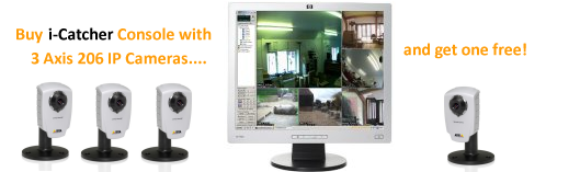 Buy i-Catcher Console with 3 Axis 206 IP Cameras, get one free
