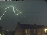 Lightning strike over Gosport, Hampshire, UK, captured using iCatcher Digital CCTV software, and a USB web cam