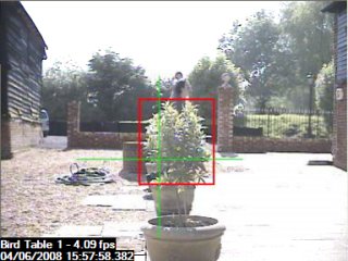 Intelligent Mask showing an object being tracked through the masked area