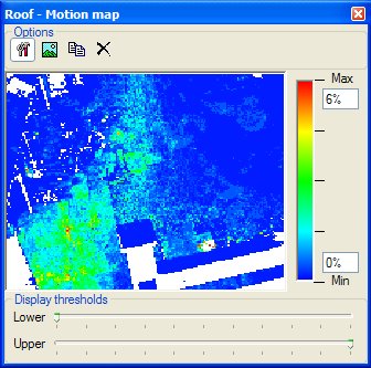 Standard motion map based on amount of motion in all parts of the image