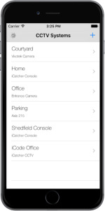 iCatcher Pro iPhone/iPod Touch CCTV Main Menu