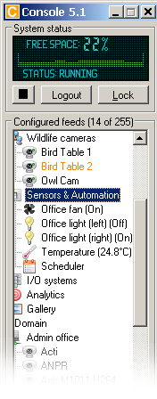 iCatcher Console with configured sensors